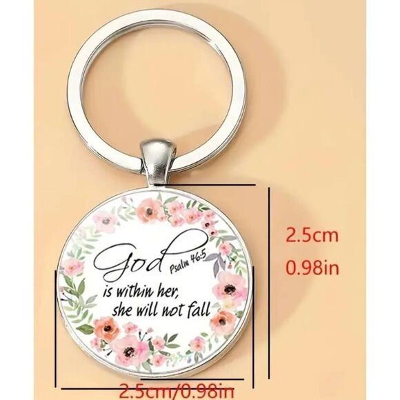 God is Within Her Keychain - Faith Religious Keychain - Picture 3 of 5